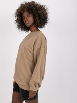 Ciemnobeżowa bluza oversize bez kaptura z bawełny Damiette