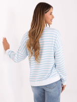 Biało-jasnoniebieska damska bluzka z modalu