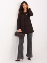 Czekoladowa marynarka z zapięciem na guzik RUE PARIS 