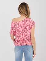 Koralowa letnia bluzka z gumką na dole SUBLEVEL 