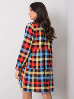 Czerwono-niebieska sukienka w kratę Jendayi