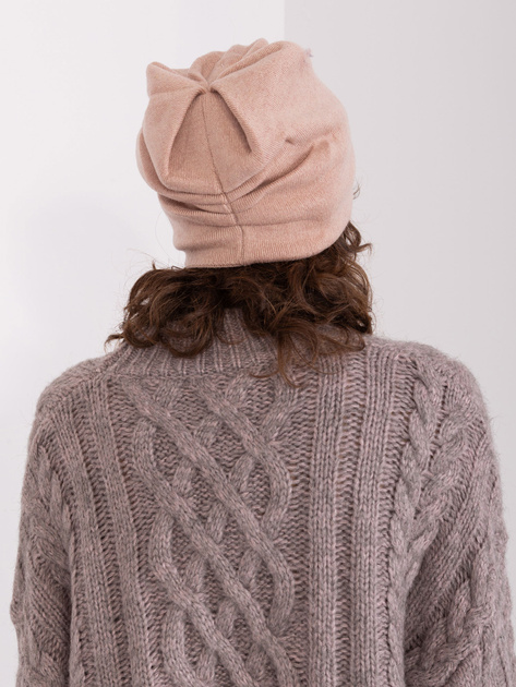 Hurt Brudnoróżowa czapka z kaszmirem