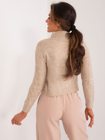 Hurt Beżowy dzianinowy sweter z półgolfem MAYFLIES