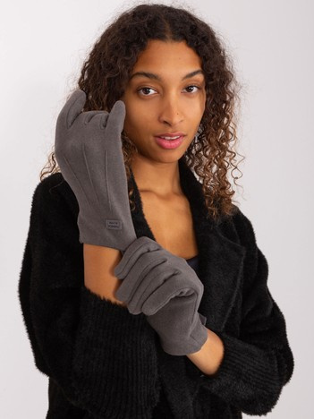 Tamsiai pilkos elegantiškos žieminės pirštinės