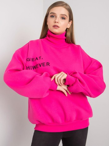 Fuksjowa ocieplana bluza oversize Kelly