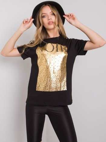 Czarny t-shirt z nadrukiem Gabee