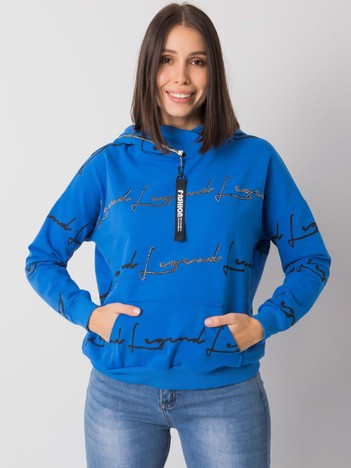 Ciemnoniebieska bluza plus size z kieszenią Jossy