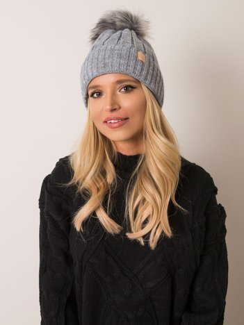 Szara czapka zimowa RUE PARIS