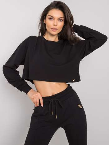 Czarna krótka bluzka basic Simeona