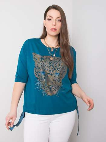Morska bluzka plus size z aplikacją Darren