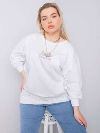 Biała bluzka plus size z aplikacją Messina