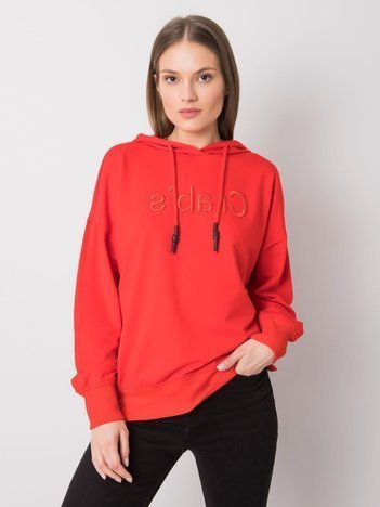 Czerwona bluza z kapturem Nellie