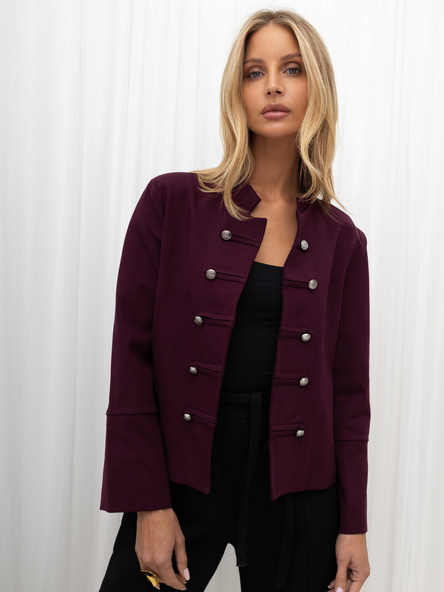 Burgundowa marynarka oficerska w stylu vintage