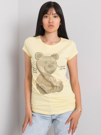 Jasnożółty t-shirt z aplikacją Misha