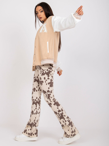 Beżowa dresowa bluza bomberka z kieszeniami Palma 