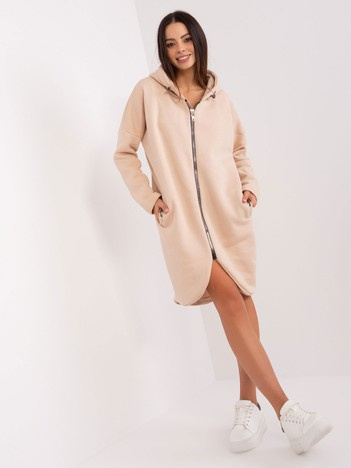 Hurt Jasnobeżowa długa bluza basic Tina RUE PARIS