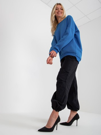 Hurt Ciemnoniebieska dresowa bluza basic z długim rękawem 