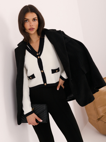 Ecru elegancki sweter 2w1 z kamizelką 