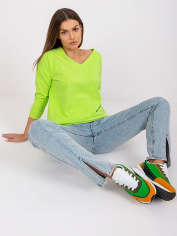 Fluo zielona bluzka basic Oliwia