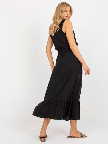 Hurt Czarna maxi sukienka z falbaną bez rękawów FRESH MADE