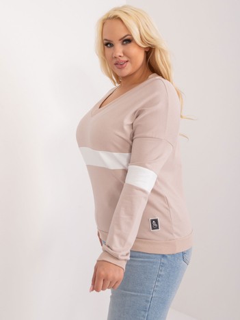 Beżowa bluzka plus size z bawełny 