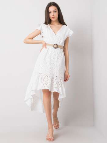 Biała sukienka z falbaną Maisie OCH BELLA