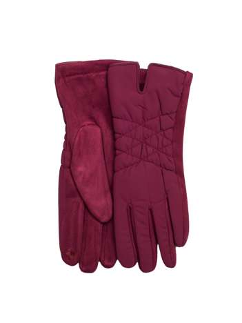 Bordowe damskie rękawiczki na zimę