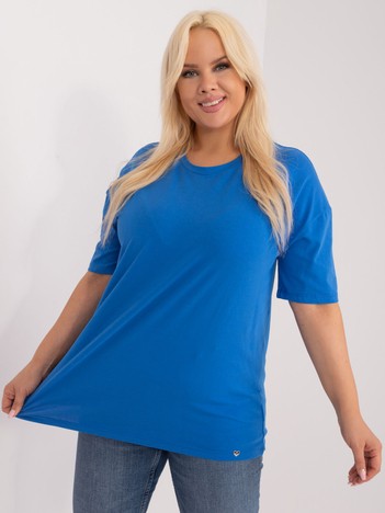 Ciemnoniebieski t-shirt plus size Gaia