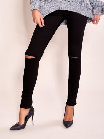 Czarne damskie spodnie skinny 