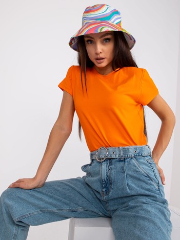 Fluo pomarańczowy damski t-shirt z bawełny Peachy
