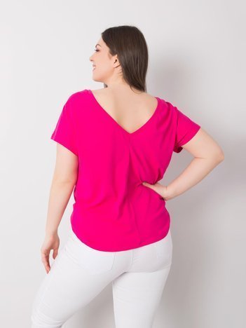 Fuksjowy t-shirt plus size Beverly