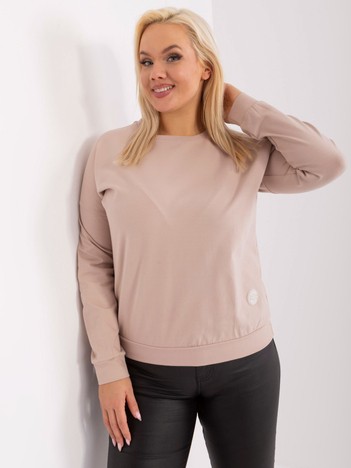 Hurt Beżowa bluzka plus size ze ściągaczami 