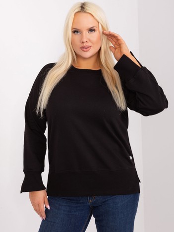 Hurt Czarna bluza plus size z rozcięciami na rękawach