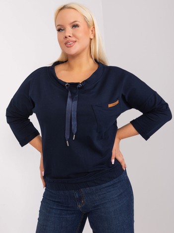 Hurt Granatowa bluza plus size z kieszonką Pasadena