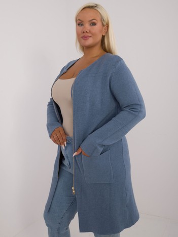 Hurt Niebieski długi sweter plus size