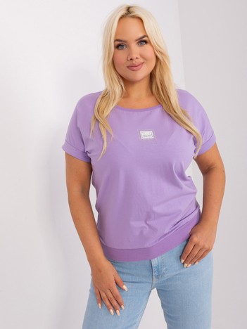 Hurtownia Fioletowa bluzka plus size z dżetami