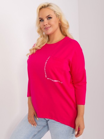 Hurtownia Fuksjowa asymetryczna bluzka plus size