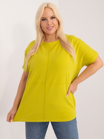 Hurtownia Limonkowa bluzka plus size o kroju oversize