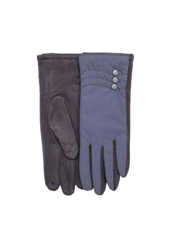 Szare rękawiczki zimowe z guzikami