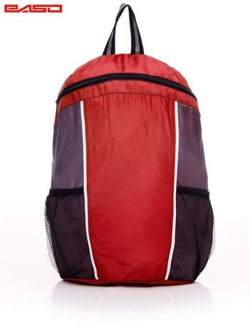 Szkolny plecak z siatkowymi kieszeniami czerwony