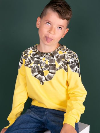 Żółta bluza dla chłopca z nadrukiem