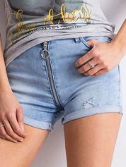 Jeansowe szorty z przetarciami niebieskie