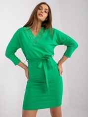 Zielona sukienka z koronką Toronto RUE PARIS 