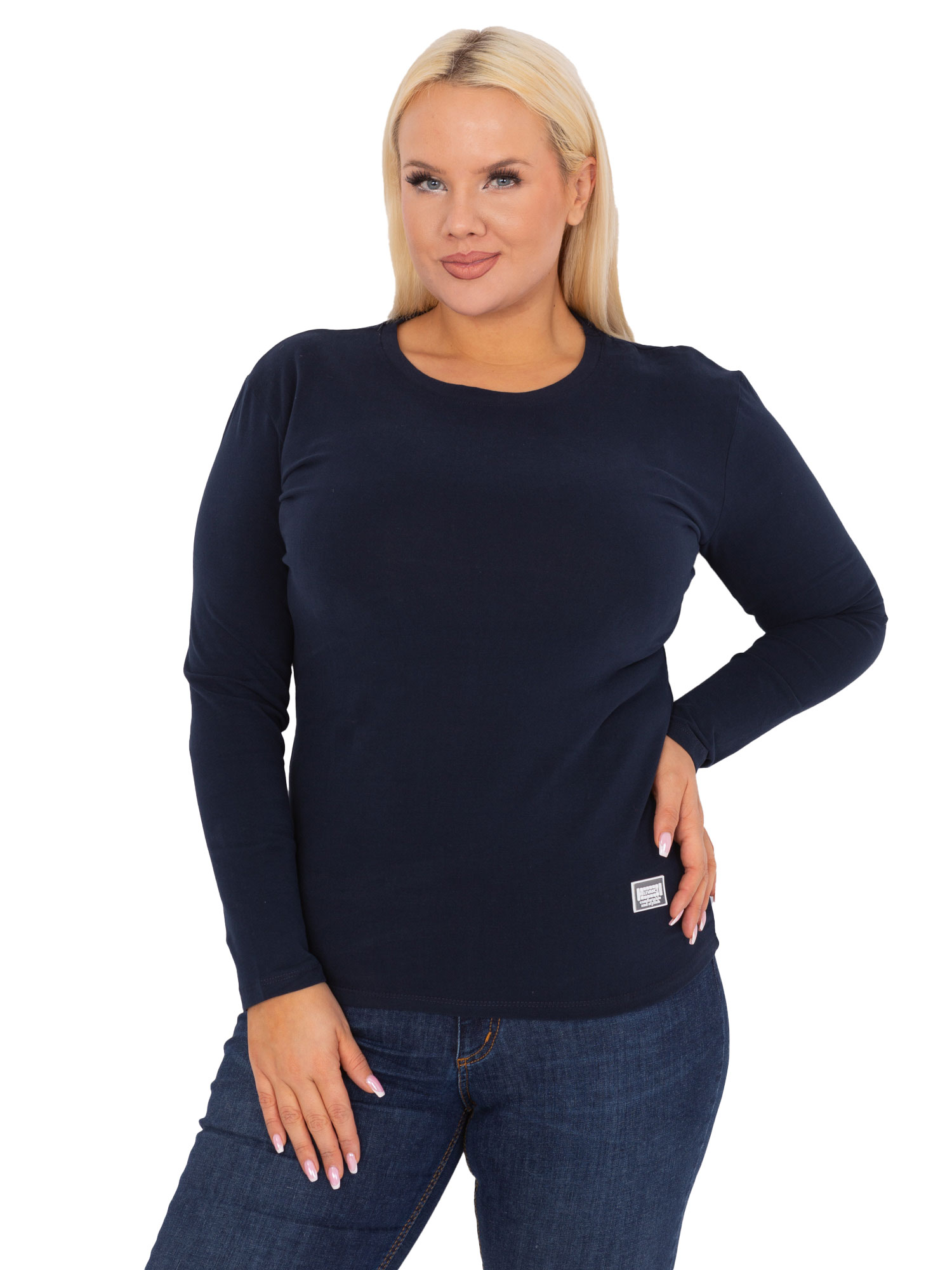 Hurtownia Granatowa Bawe Niana Bluzka Plus Size