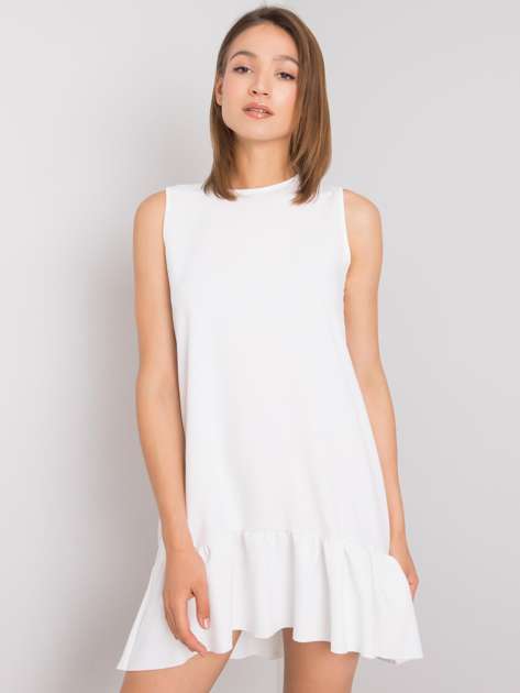 Biała sukienka z falbaną Andre RUE PARIS
                             zdj. 
                            1