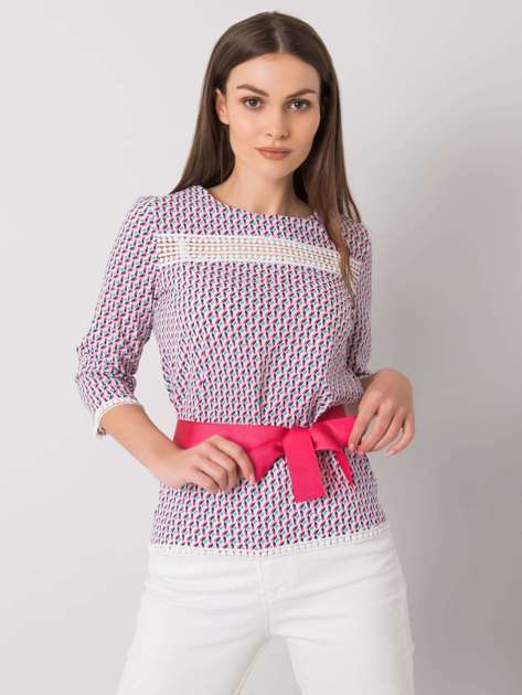 Biało-różowa bluzka we wzory Ifrah
                             zdj. 
                            2