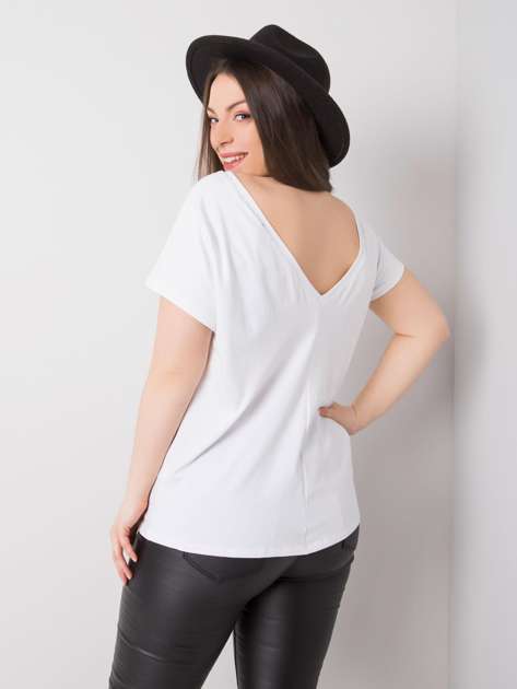 Biały t-shirt plus size Beverly