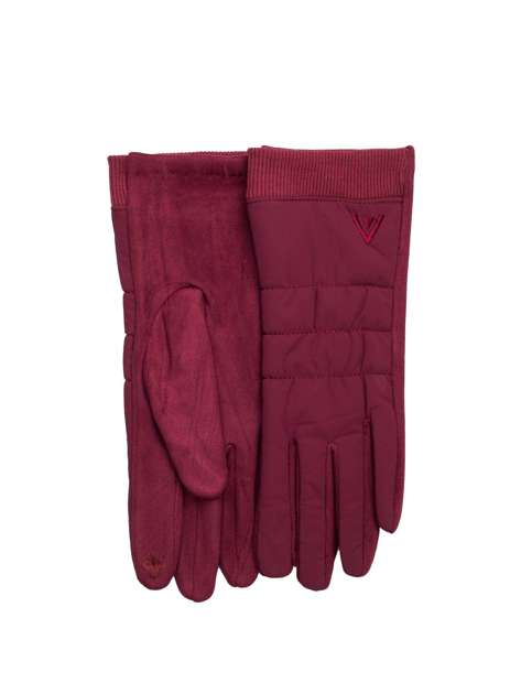 Bordowe rękawiczki damskie do smartfonów 
                             zdj. 
                            1