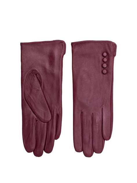 Bordowe rękawiczki z ekoskóry
                             zdj. 
                            2