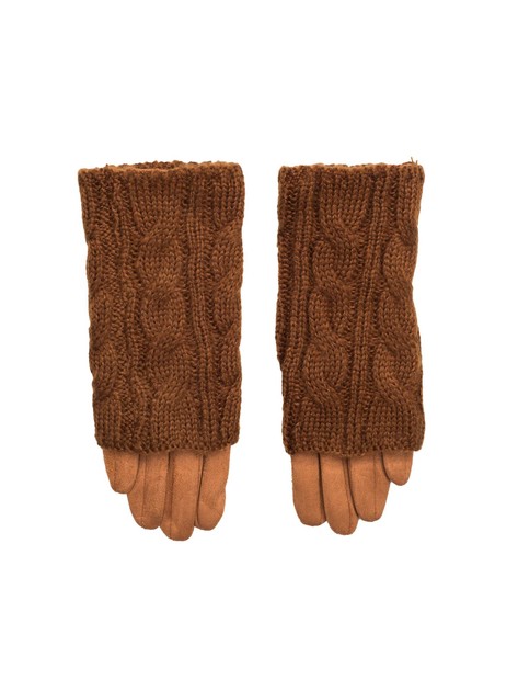 Brązowe rękawiczki podwójne na zimę
                             zdj. 
                            1